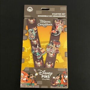 Disney Parks Pirates of the Caribbean Starter Pin Set Mickey Goofy Pluto New